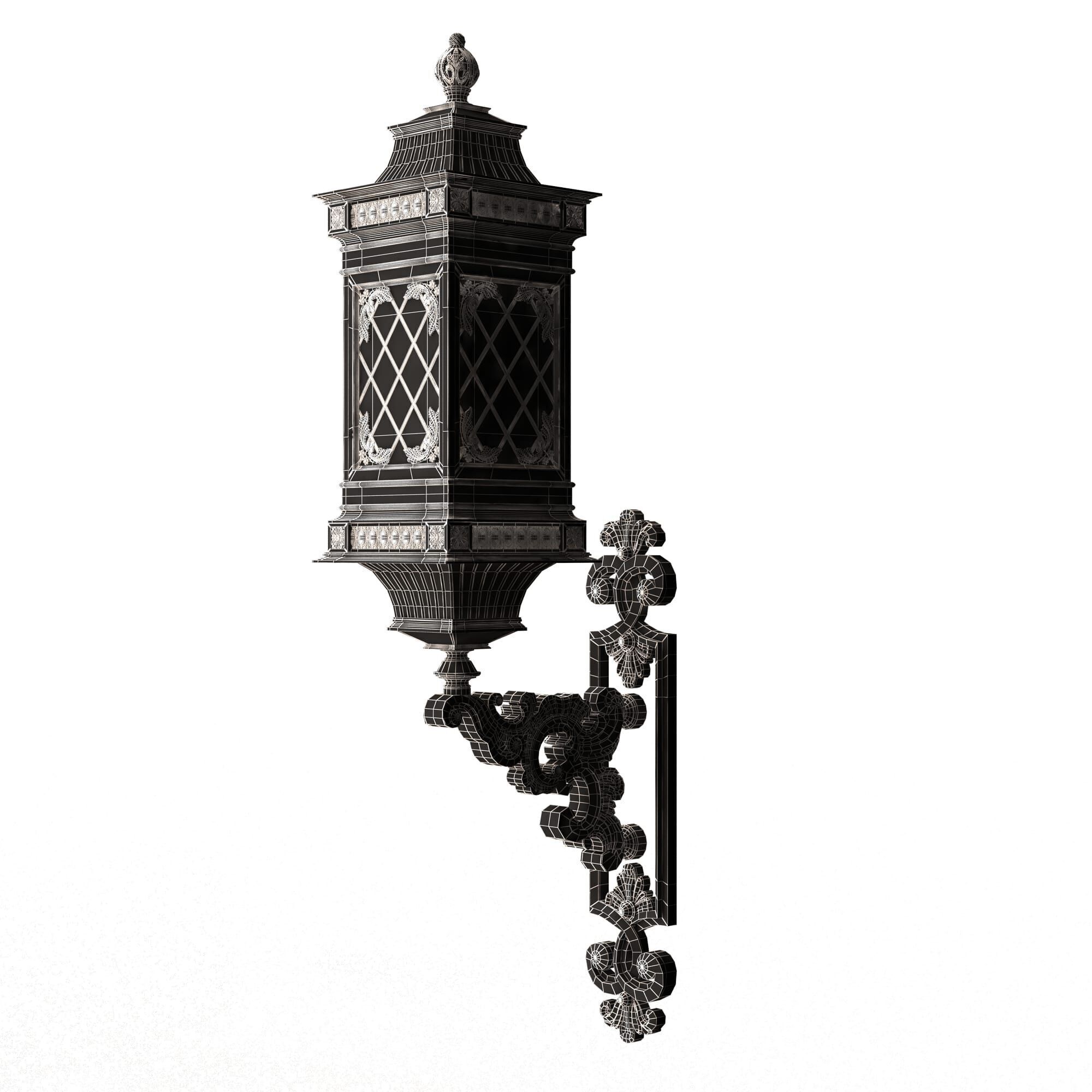 Classic Street Lights Collection 02 Low-poly 3D model_87