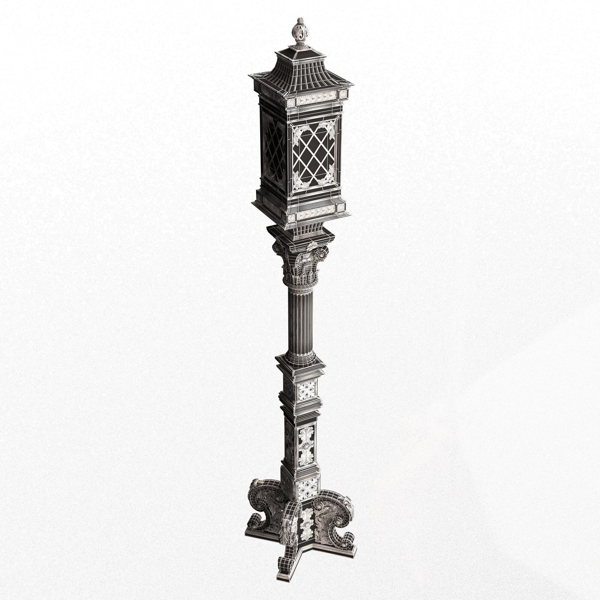 Classic Street Lights Collection 02 Low-poly 3D model_41