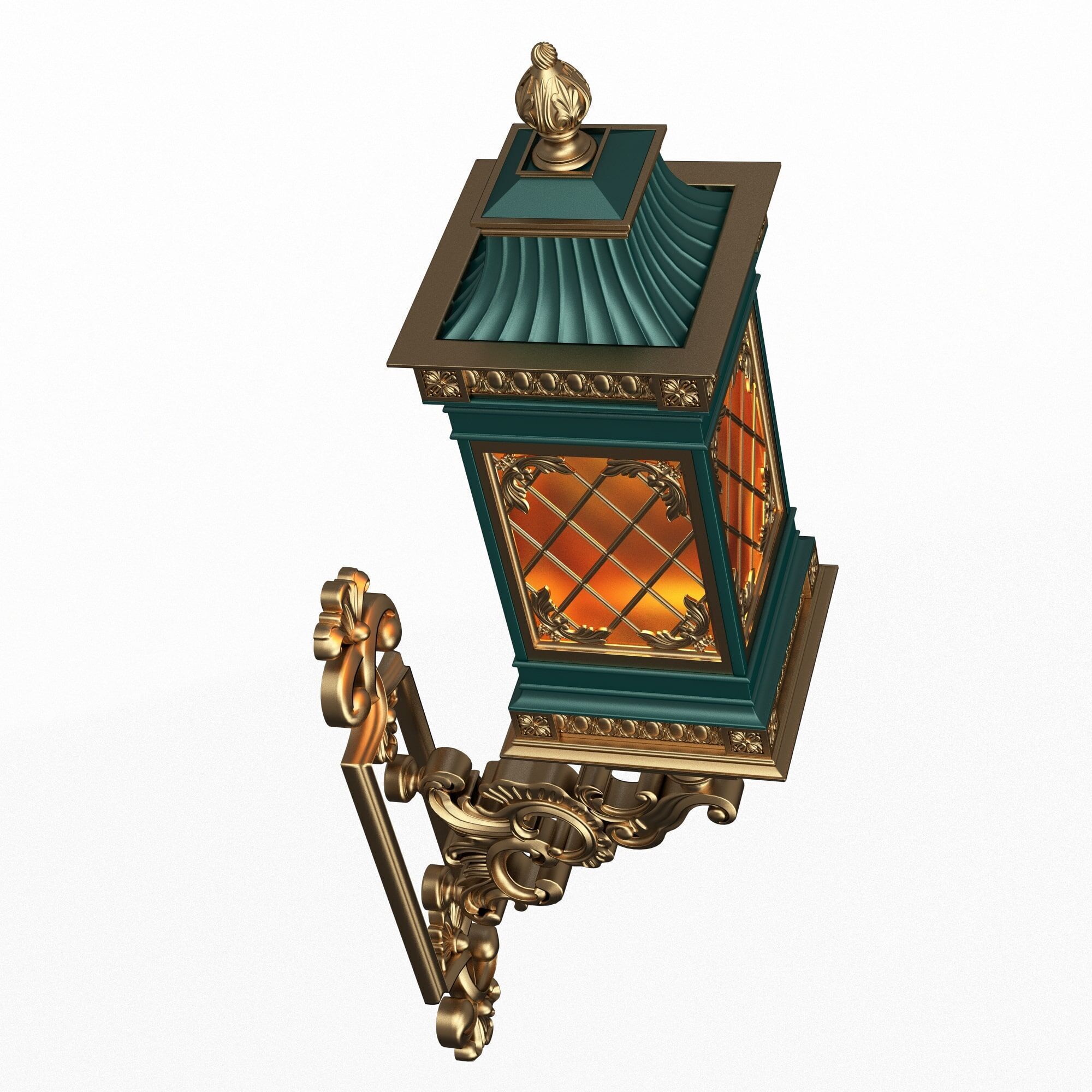 Classic Street Lights Collection 02 Low-poly 3D model_27