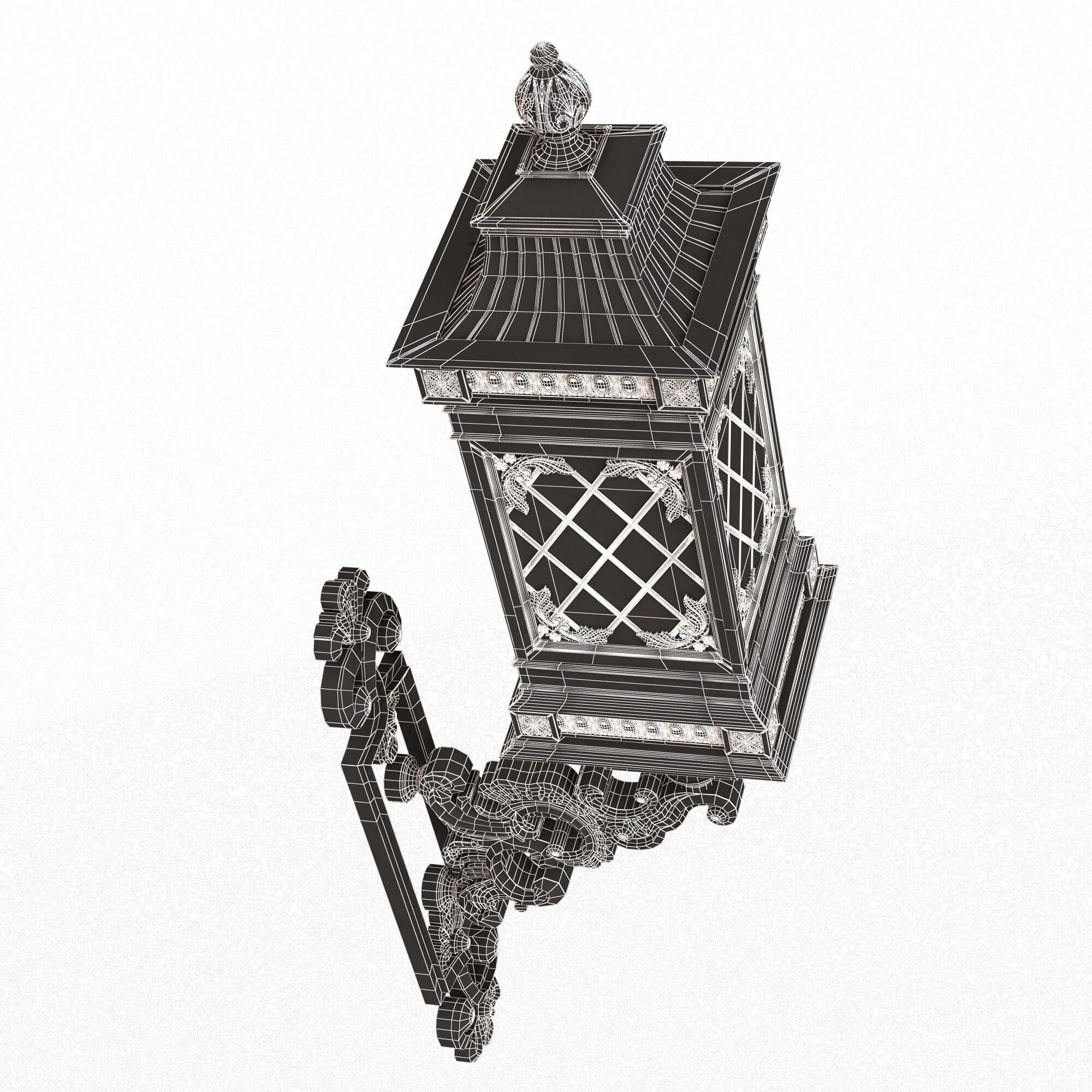 Classic Street Lights Collection 02 Low-poly 3D model_90