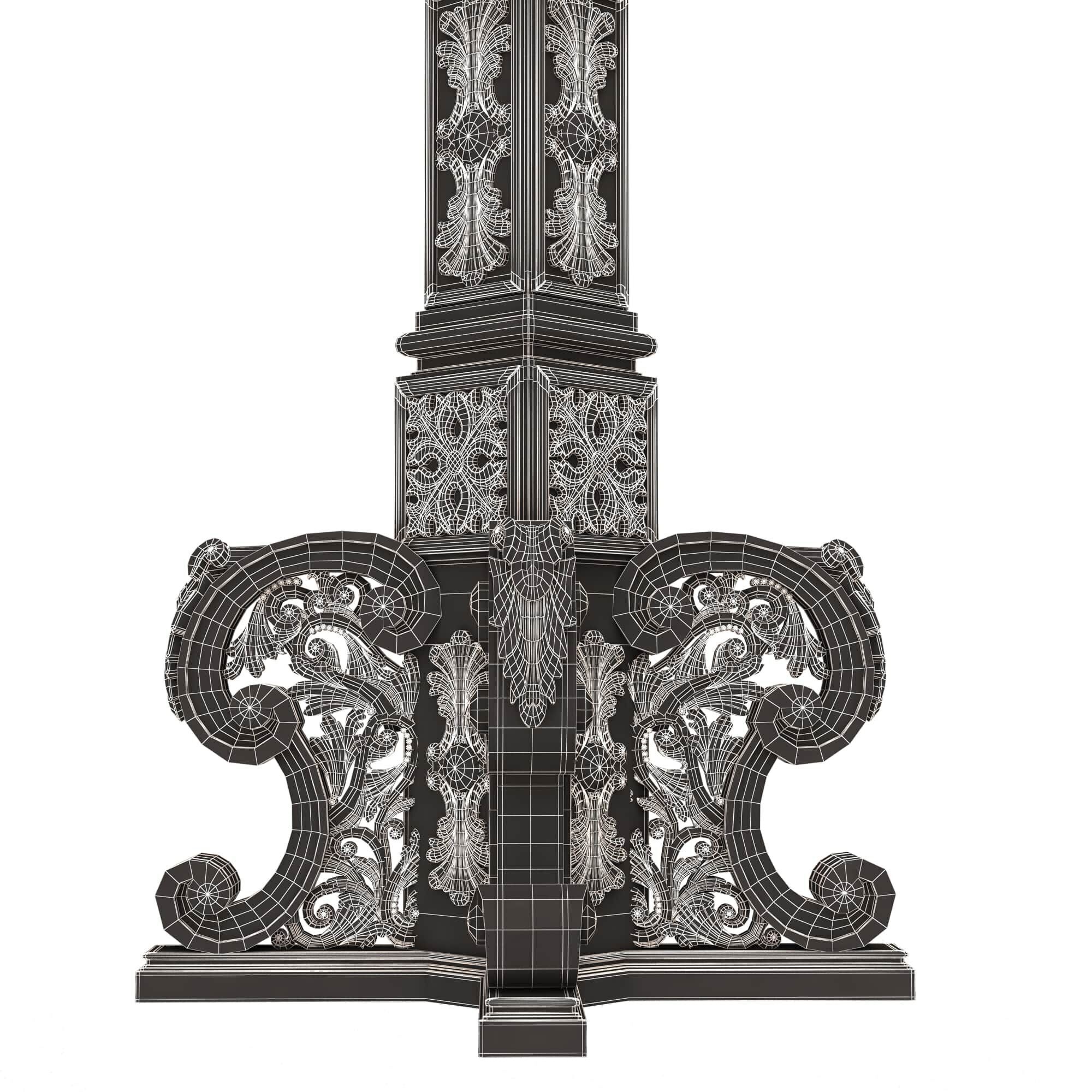 Classic Street Lights Collection 02 Low-poly 3D model_33