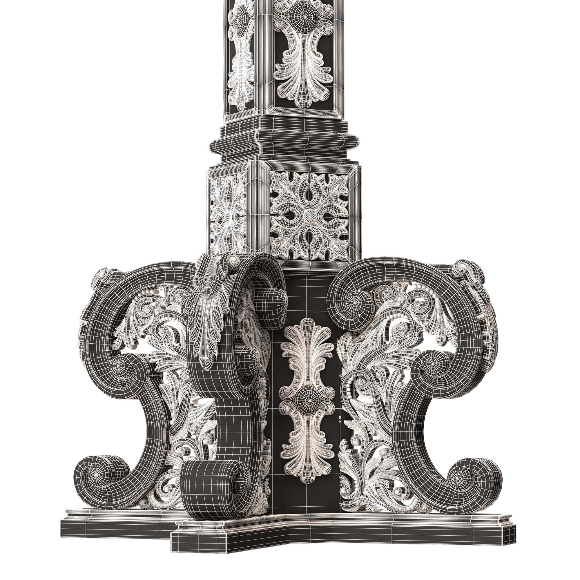 Classic Street Lights Collection 02 Low-poly 3D model_49