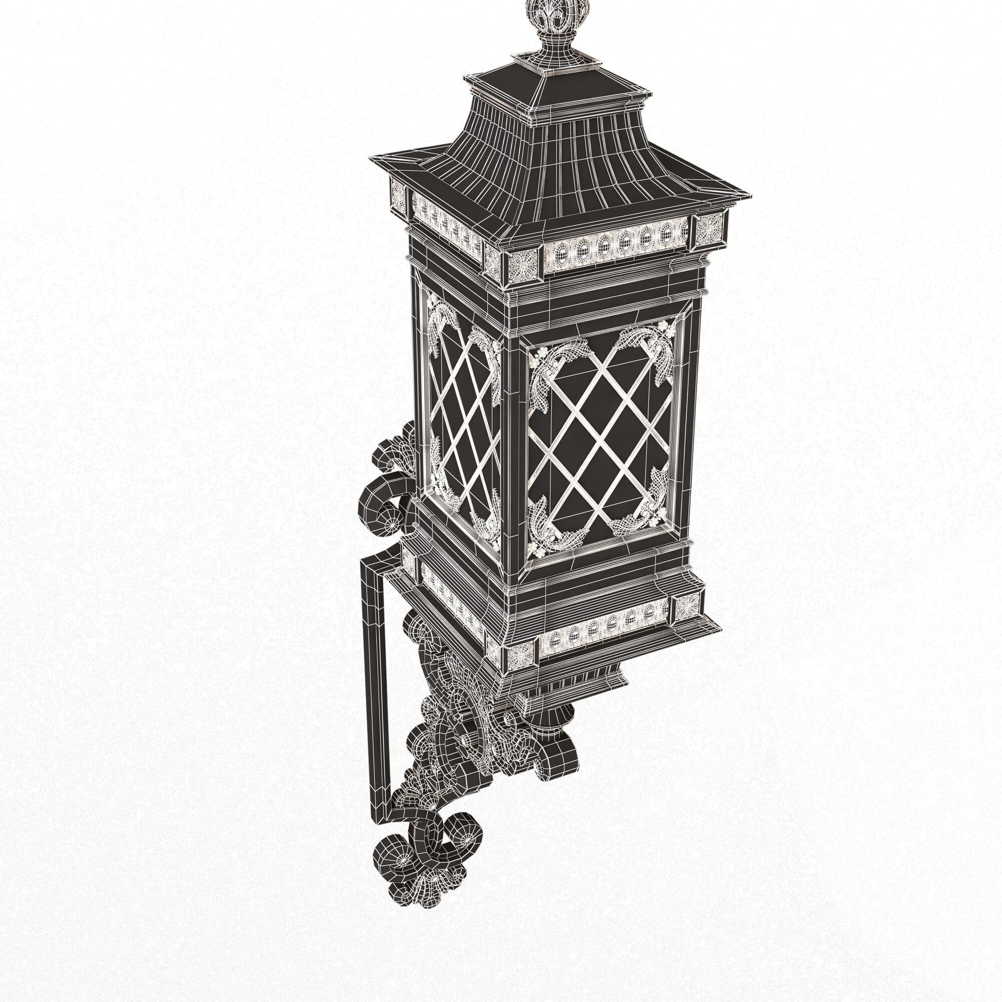 Classic Street Lights Collection 02 Low-poly 3D model_86