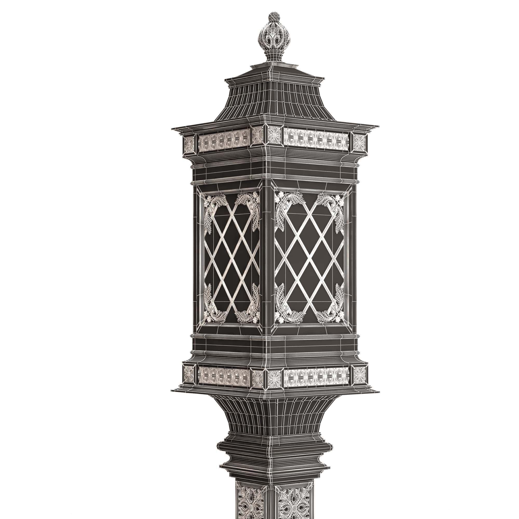 Classic Street Lights Collection 02 Low-poly 3D model_56