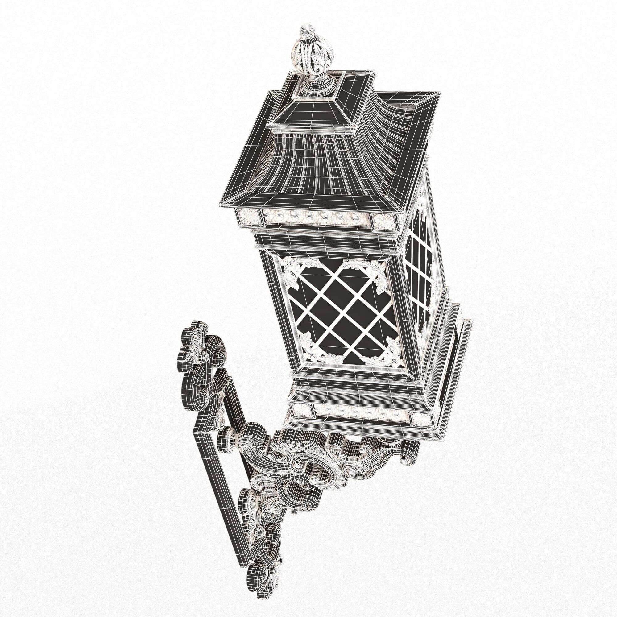 Classic Street Lights Collection 02 Low-poly 3D model_84