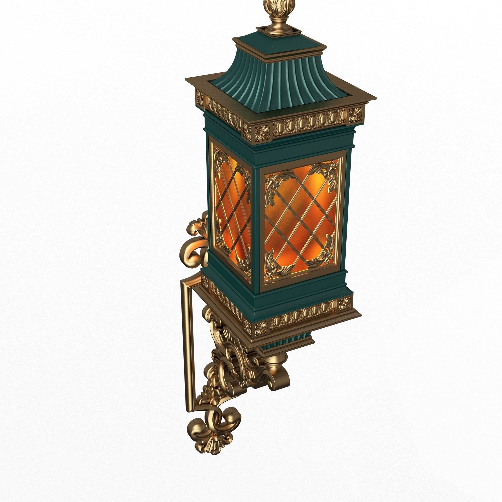 Classic Street Lights Collection 02 Low-poly 3D model_29