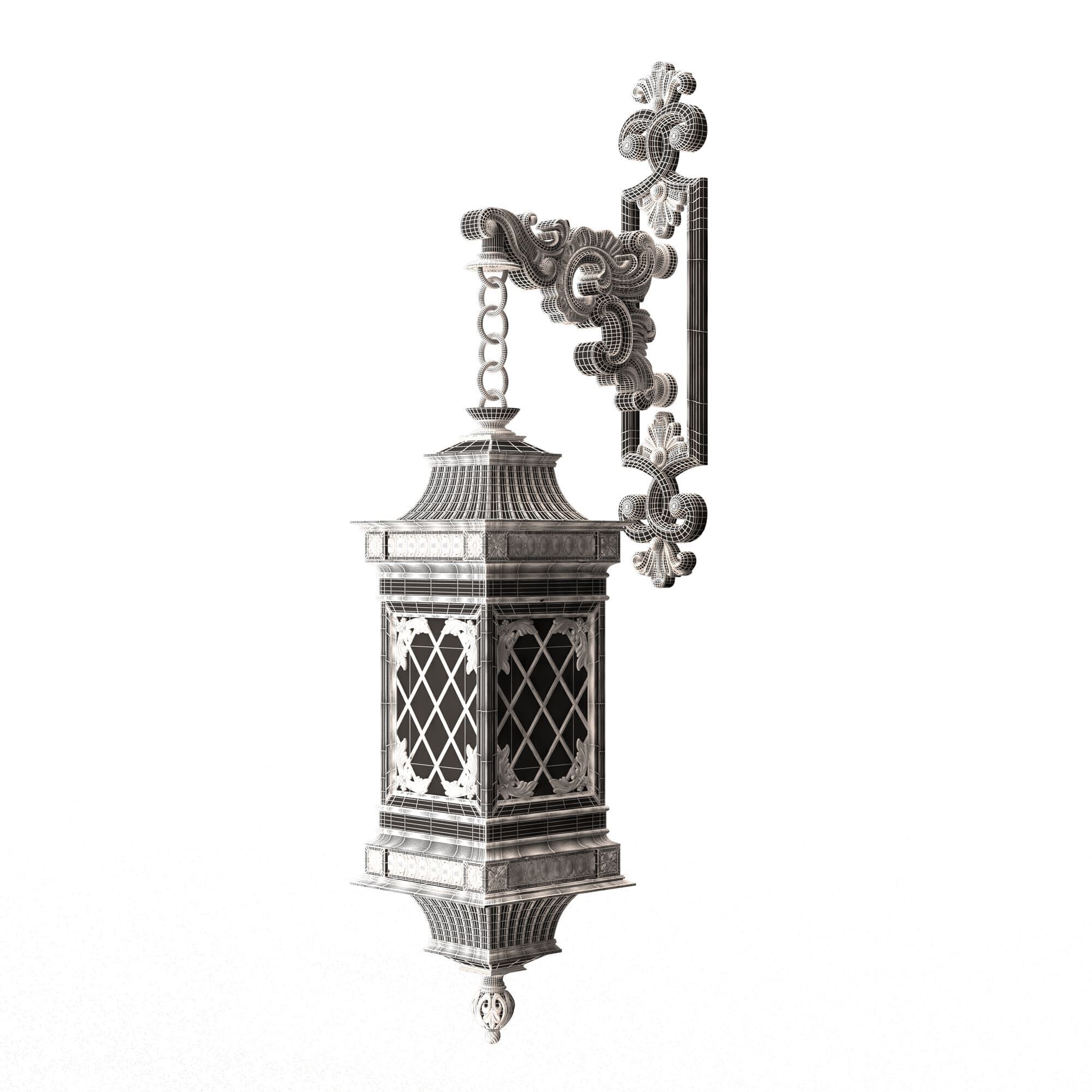 Classic Street Lights Collection 02 Low-poly 3D model_68