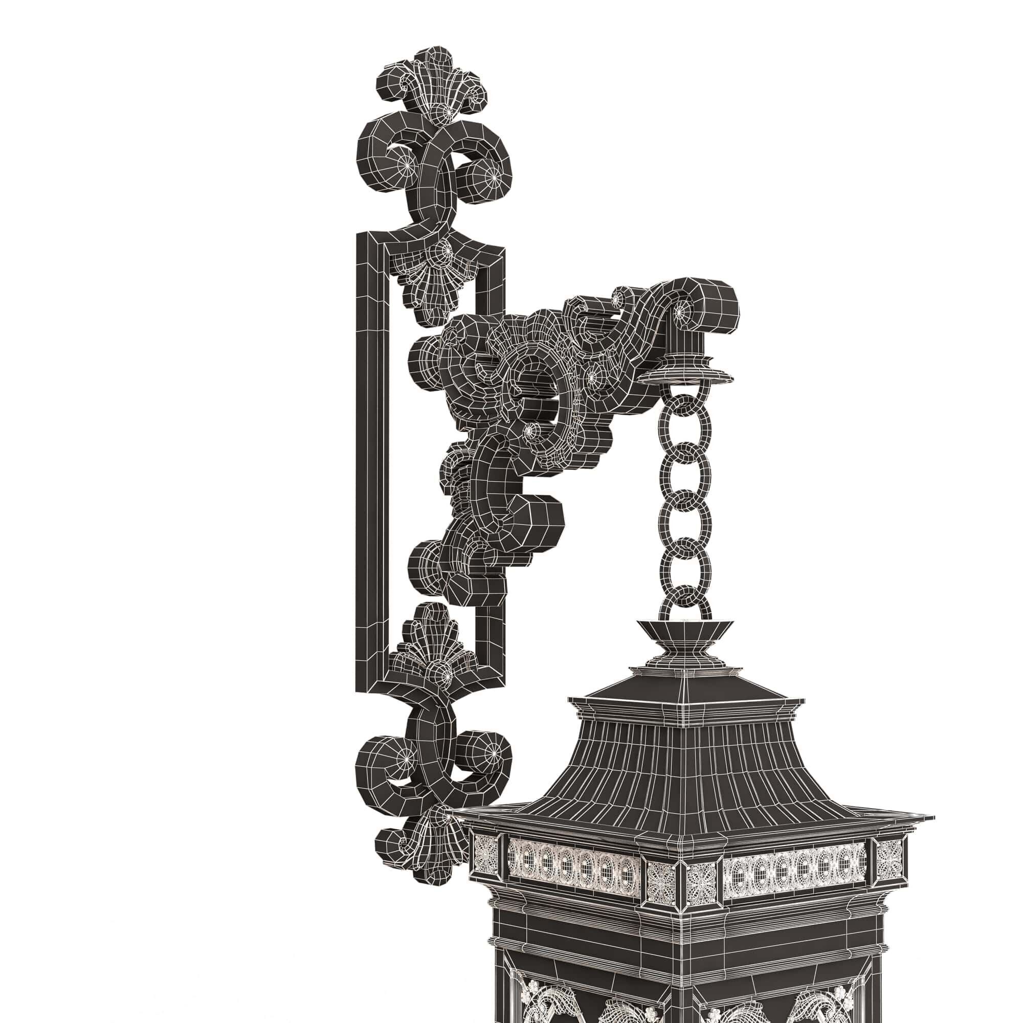 Classic Street Lights Collection 02 Low-poly 3D model_74