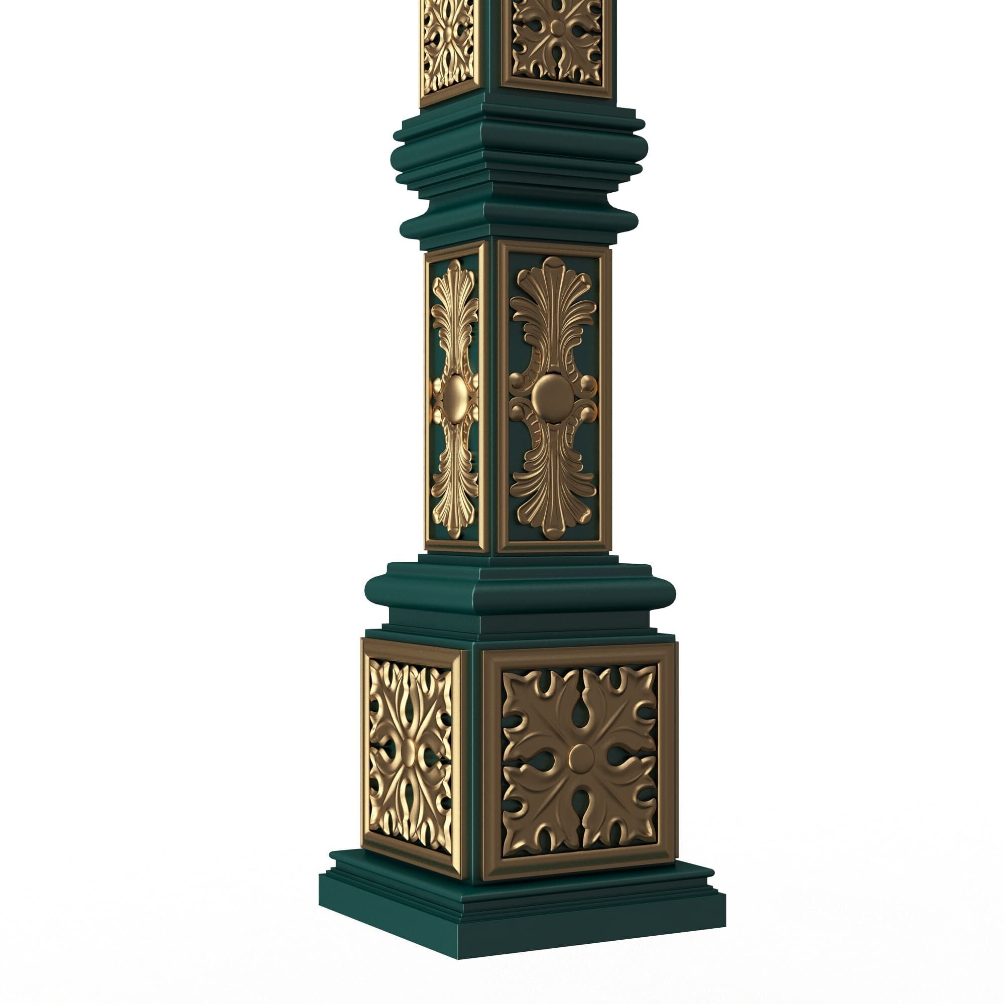 Classic Street Lights Collection 02 Low-poly 3D model_16