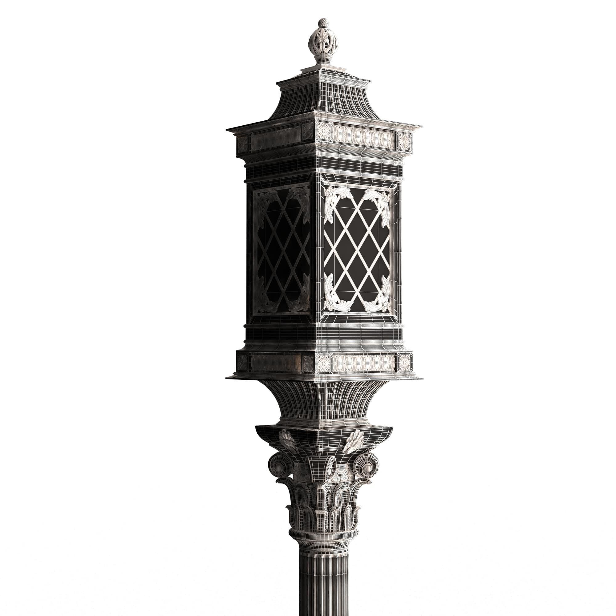 Classic Street Lights Collection 02 Low-poly 3D model_37
