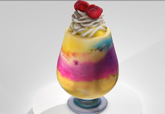 3D Cloudberry Drink Low-poly 3D model