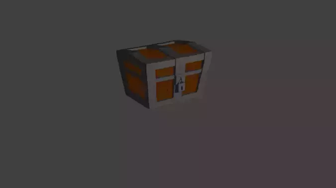 Stylized Wooden Treasure Chest Lowpoly Game Ready PBR OBJ FBX