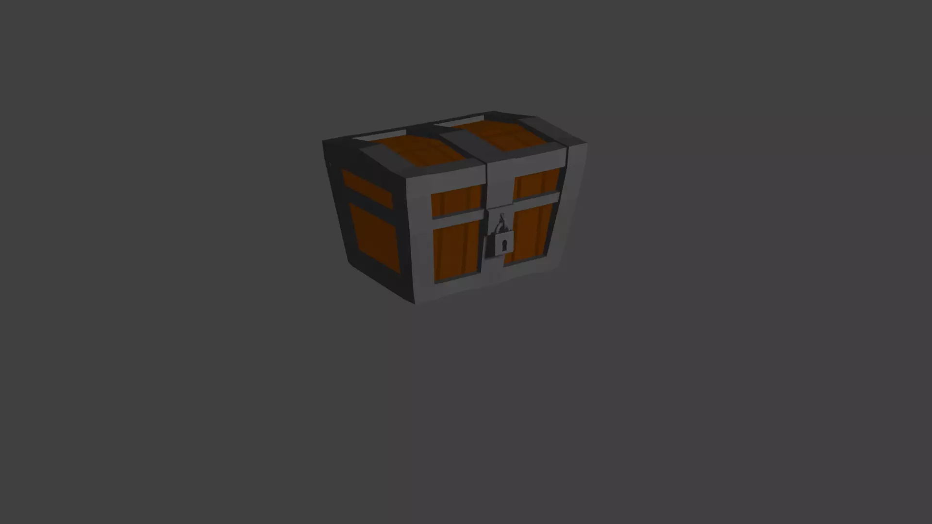 Stylized Wooden Treasure Chest Lowpoly Game Ready PBR OBJ FBX Low-poly 3D model_0
