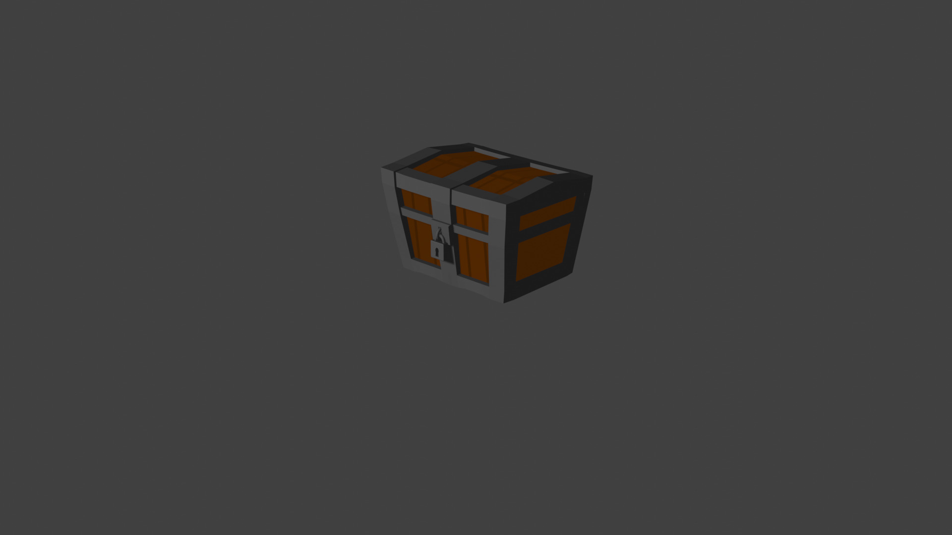 Stylized Wooden Treasure Chest Lowpoly Game Ready PBR OBJ FBX Low-poly 3D model_1