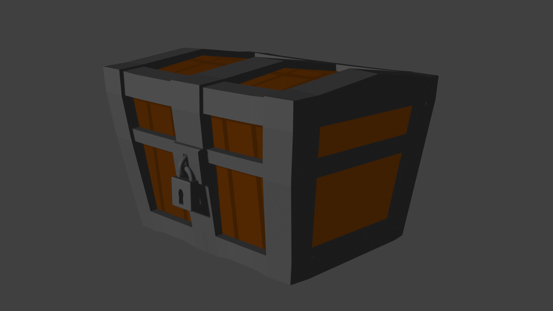 Stylized Wooden Treasure Chest Lowpoly Game Ready PBR OBJ FBX Low-poly 3D model_3
