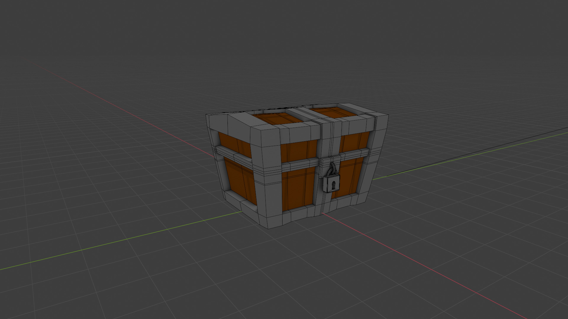 Stylized Wooden Treasure Chest Lowpoly Game Ready PBR OBJ FBX Low-poly 3D model_4