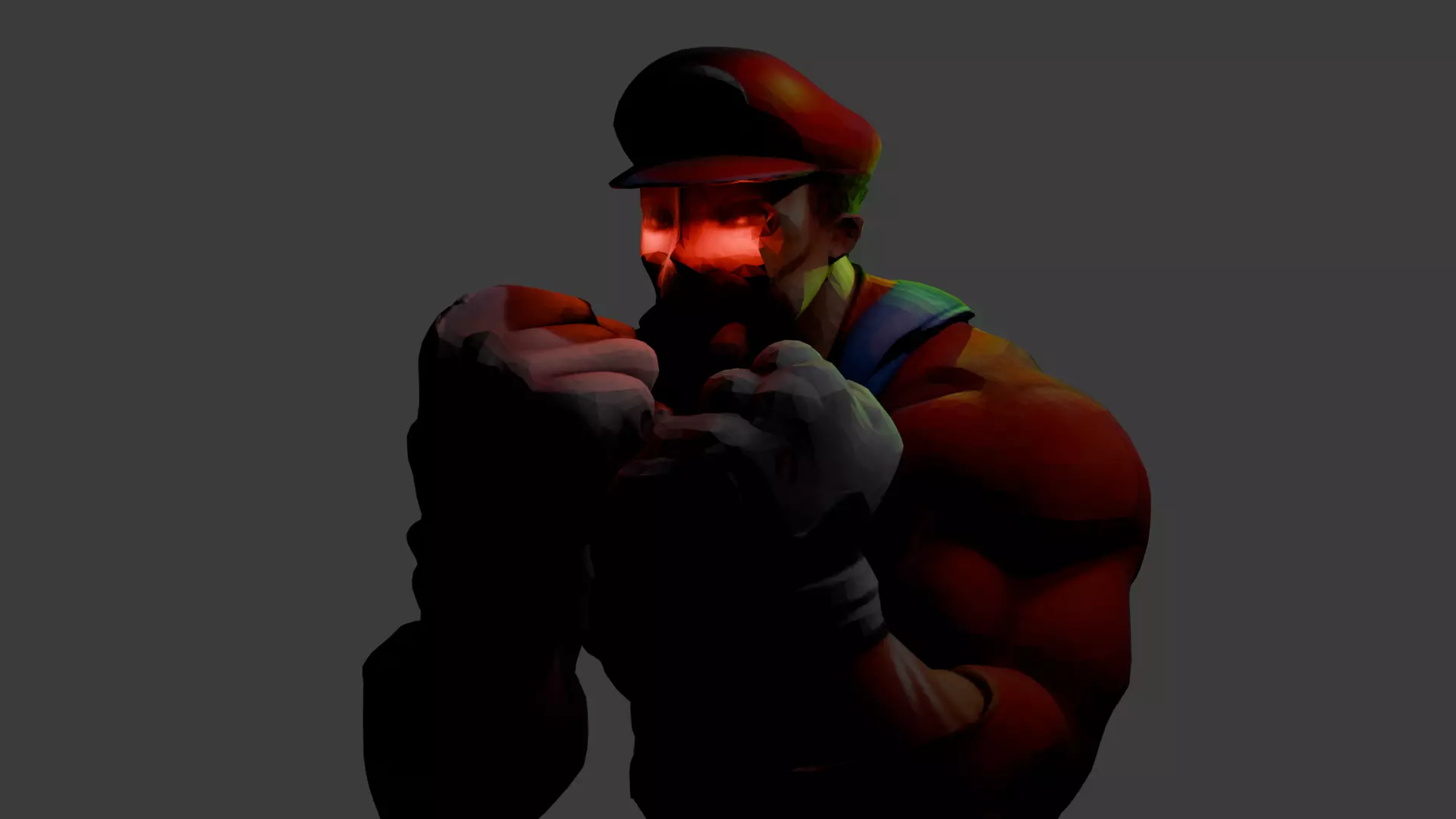 estatuilla de super mario mamadisimo con iluminacion gamer  3D model_0