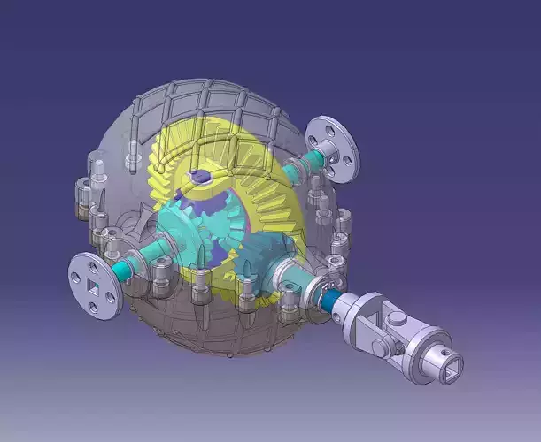 High-Quality Differential Gear 3D Model  3D model