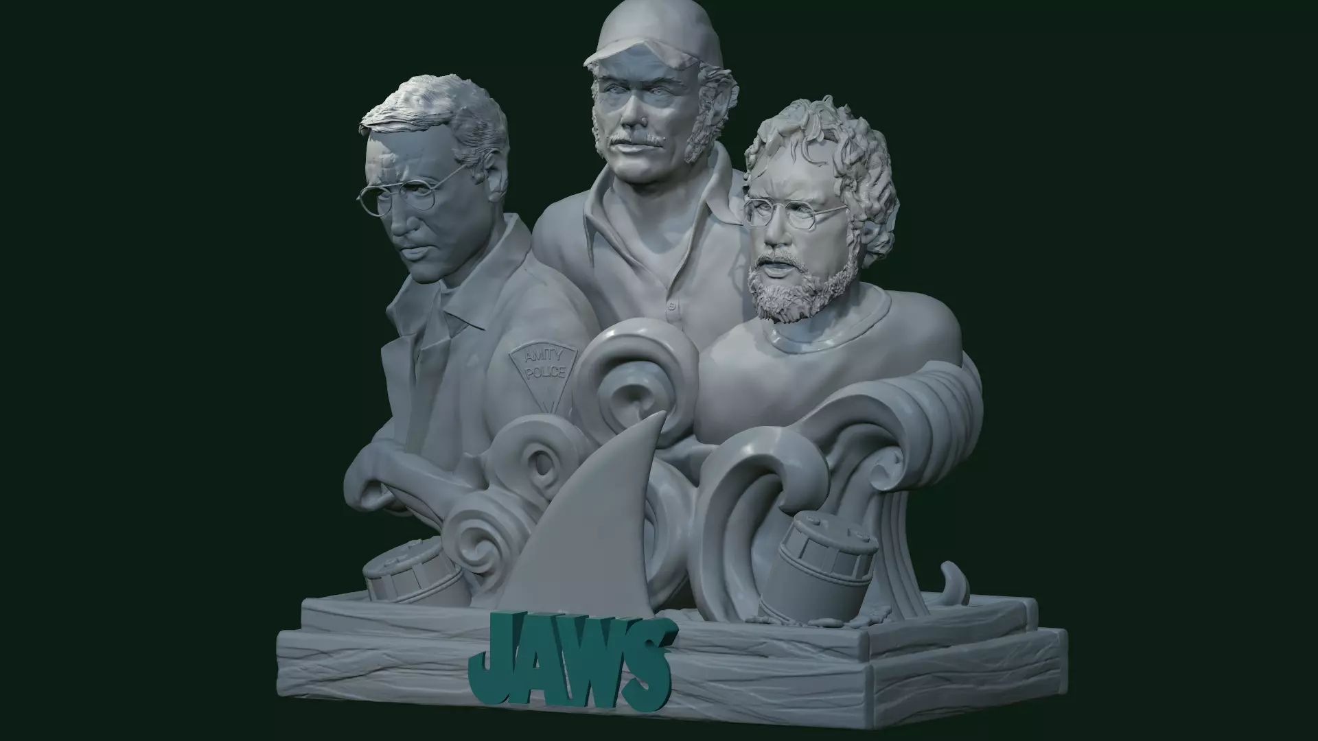 Jaws model - character busts 3D print model_0