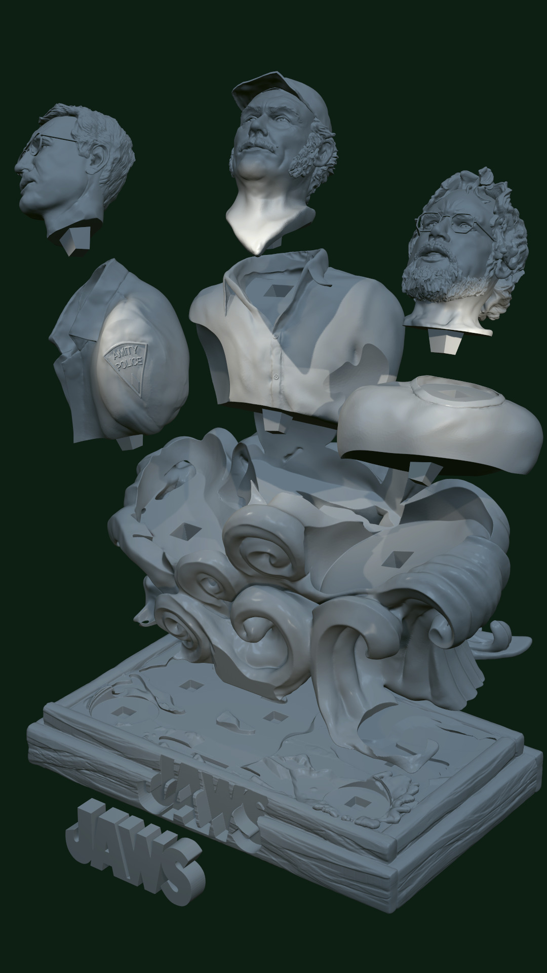 Jaws model - character busts 3D print model_7