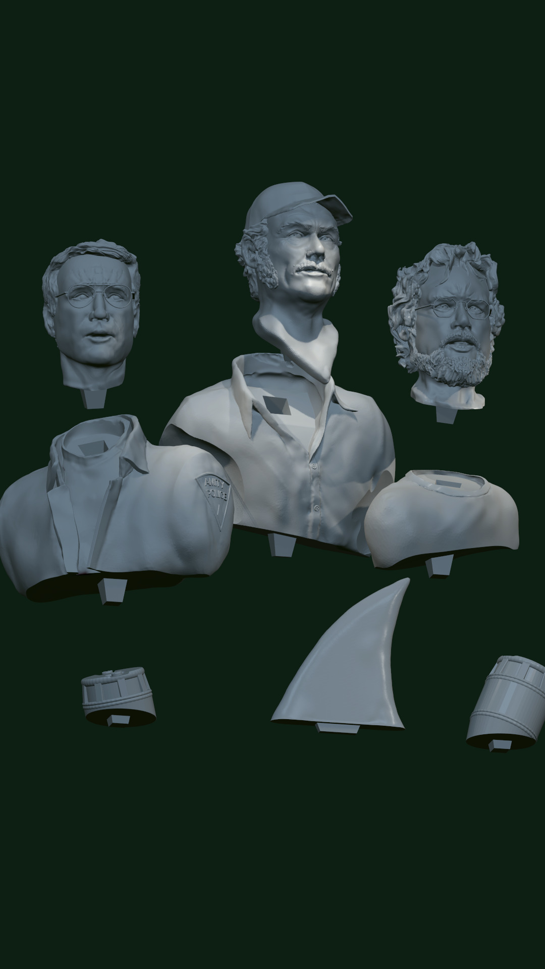Jaws model - character busts 3D print model_4