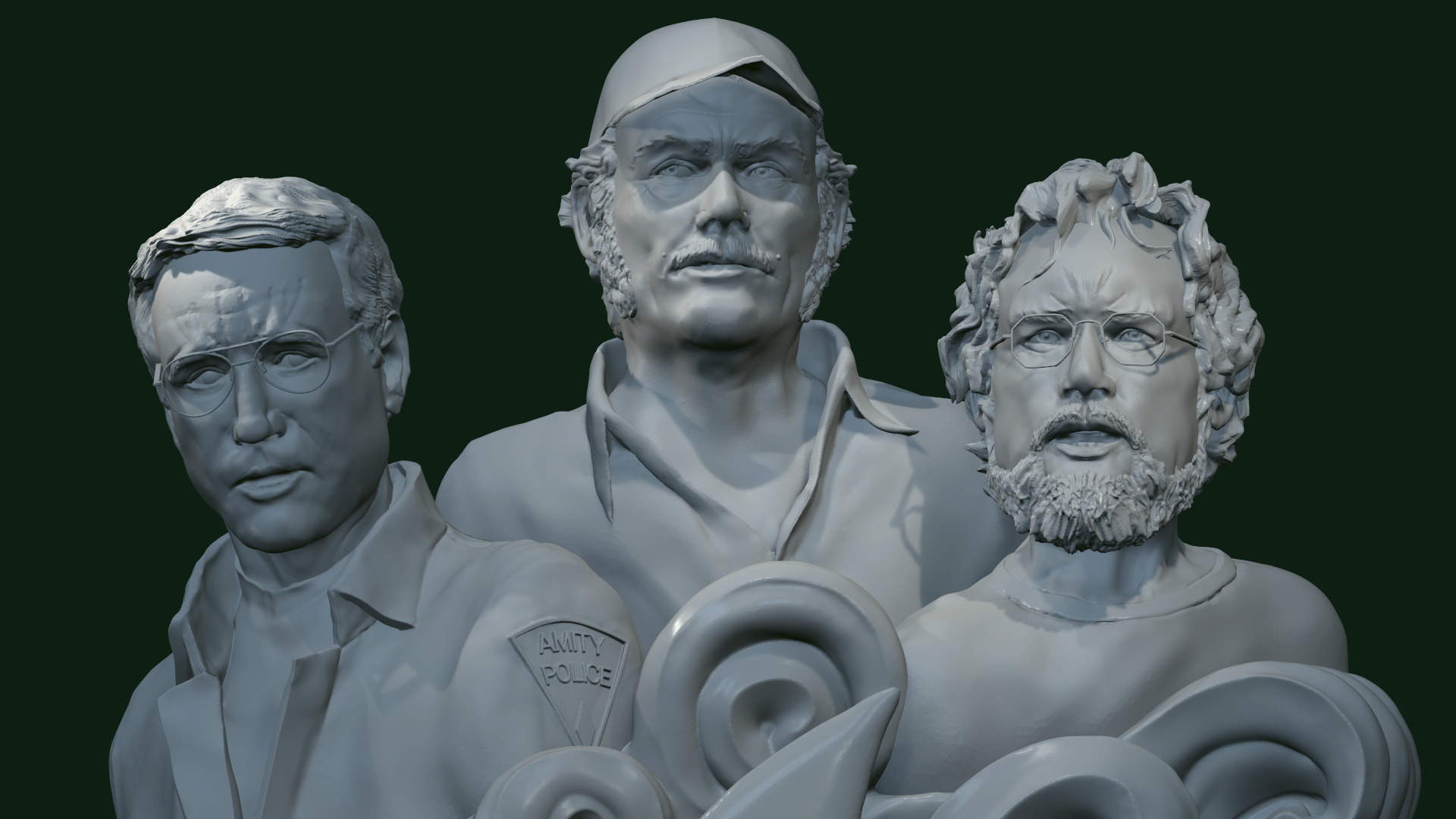Jaws model - character busts 3D print model_1