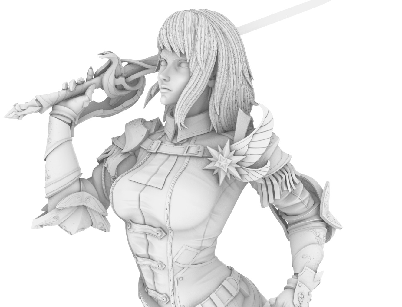 Solo Leveling Cha Hae In Action Figure 3D print model_1