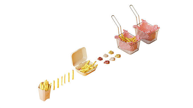 Fries Pack 3D model