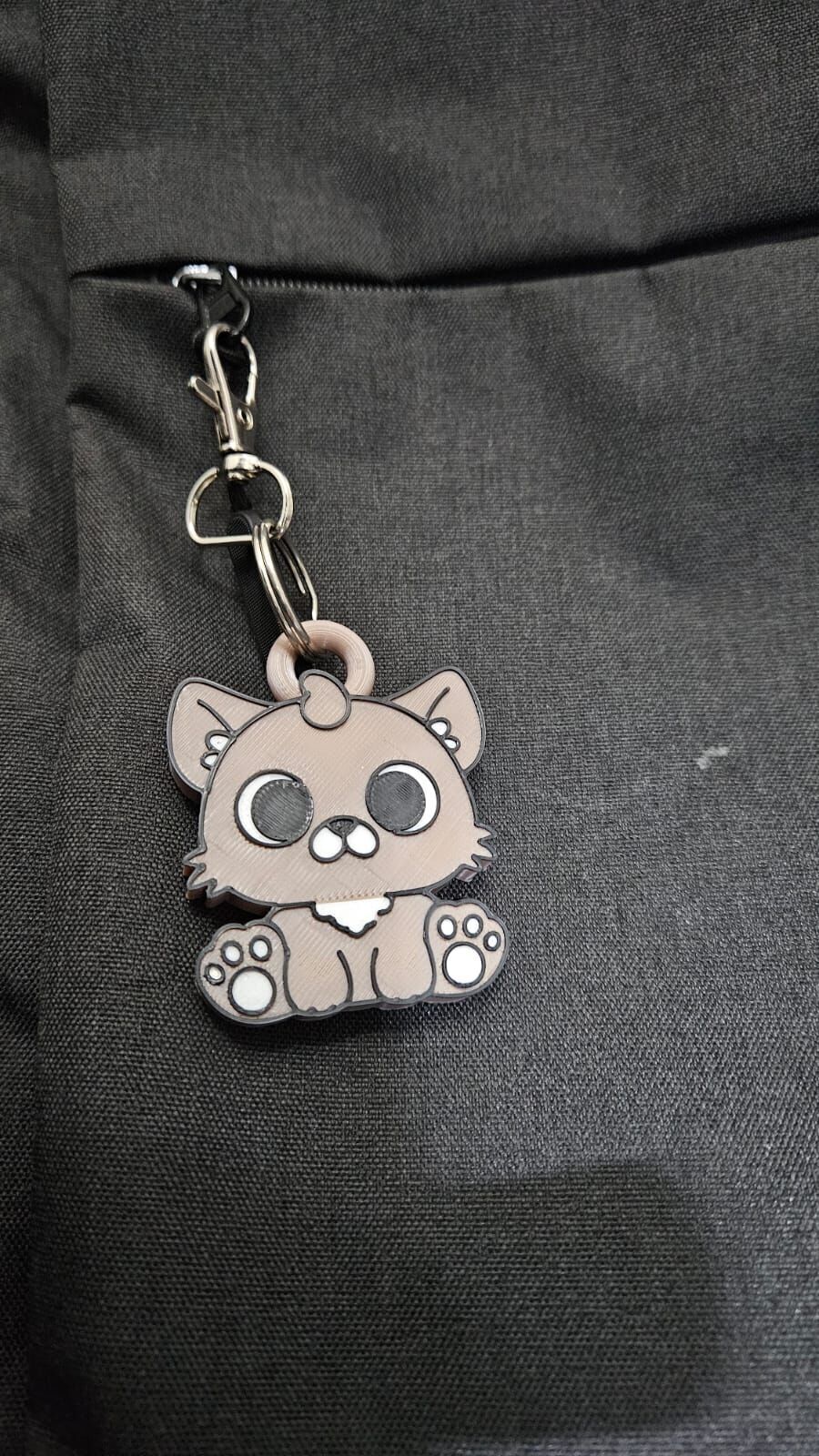 Flat Cute Cat Multicolor Keychain 3D print model_3