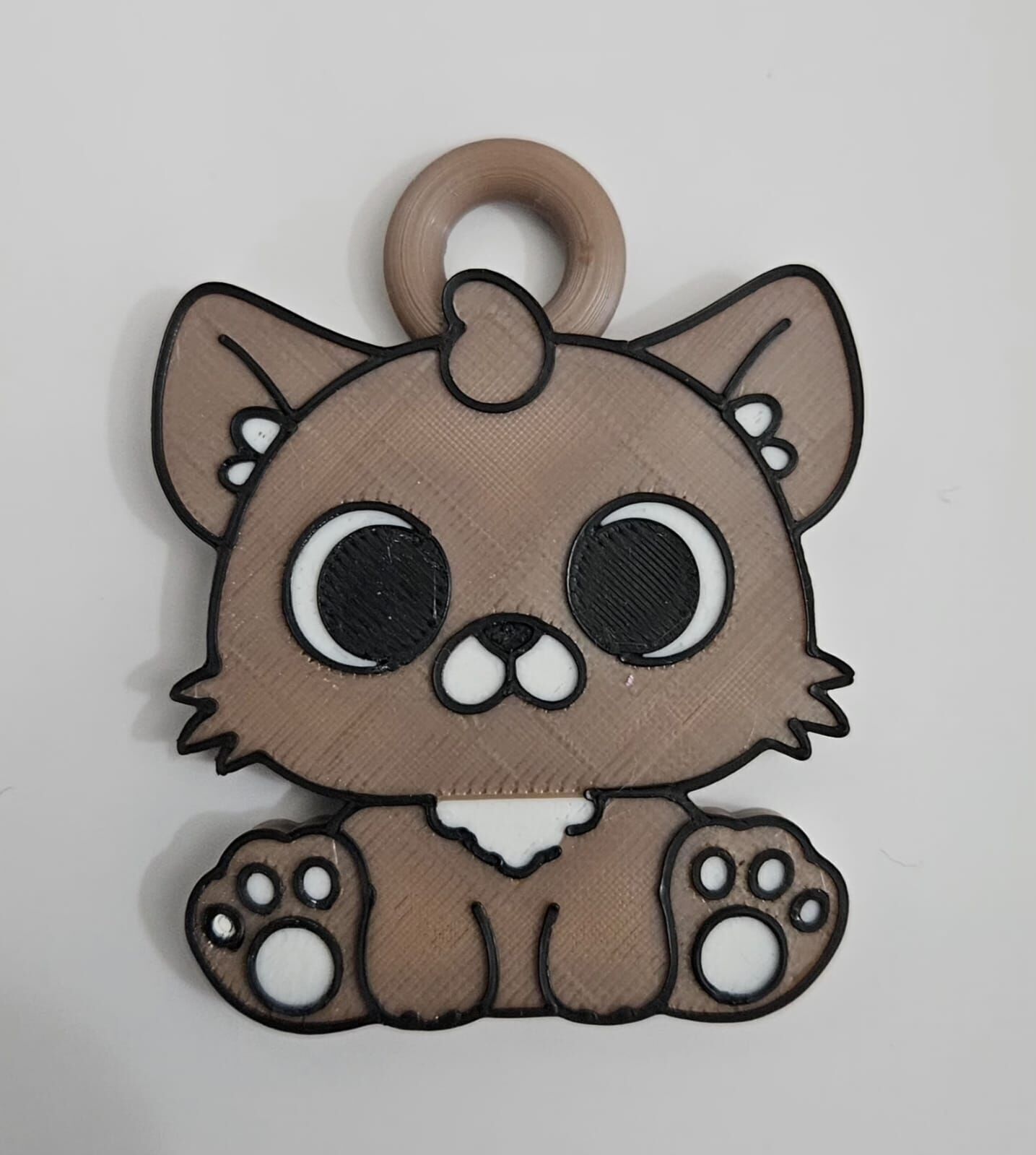 Flat Cute Cat Multicolor Keychain 3D print model_2