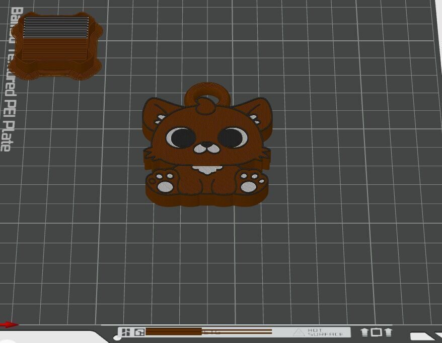 Flat Cute Cat Multicolor Keychain 3D print model_1