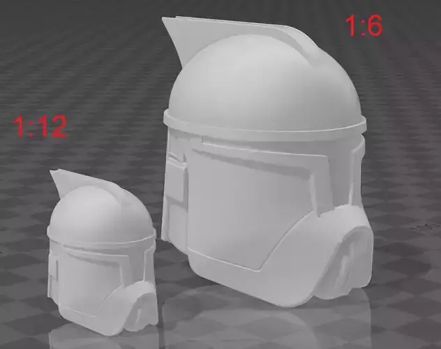 Concept art clone trooper helmet for 6 inch twelfth scale figure 3D print model