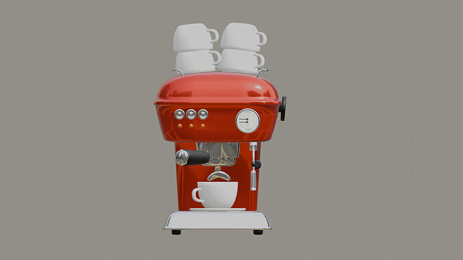 Retro Coffee Machine Low-poly 3D model