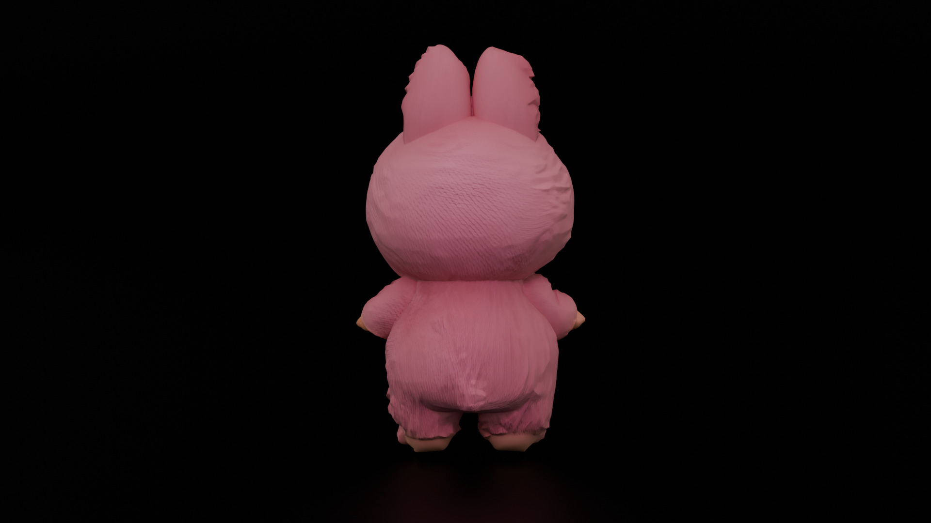 Pink Labubu 3D Model  Stylized Collectible Toy Low-poly 3D model_4