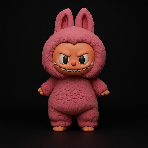 Pink Labubu 3D Model  Stylized Collectible Toy Low-poly 3D model