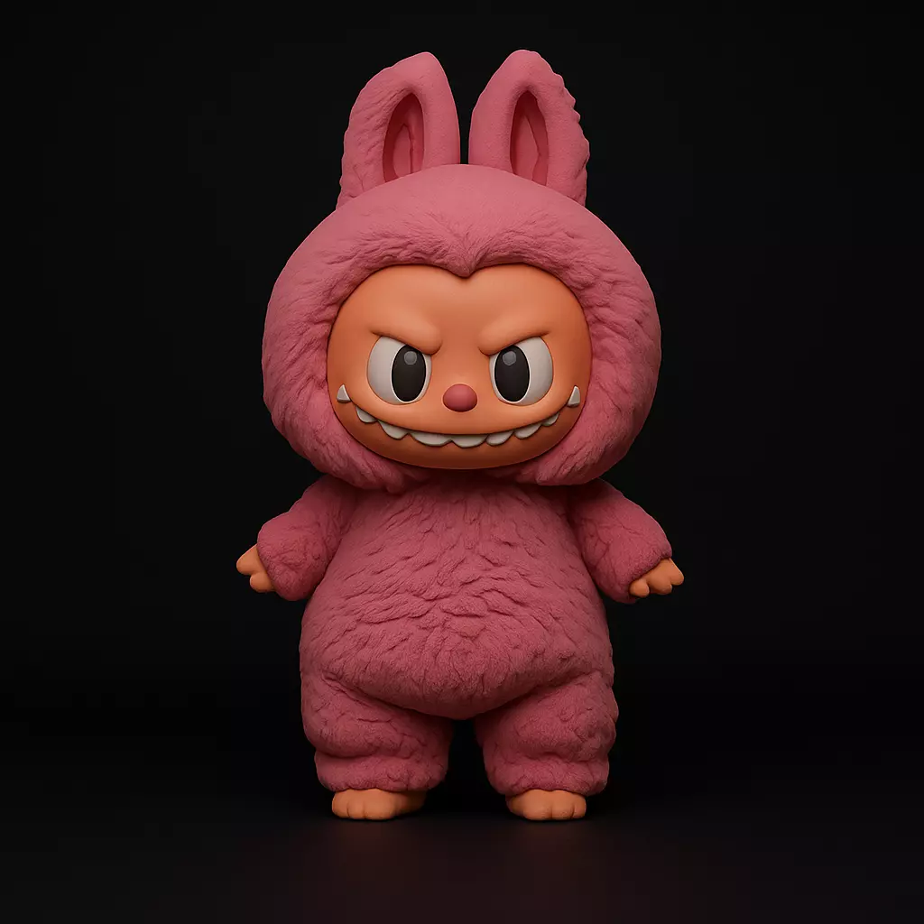 Pink Labubu 3D Model  Stylized Collectible Toy Low-poly 3D model_0