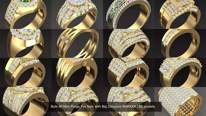 Bulk 50 Men Rings For Sale with Big Discount 4MRXXX 3D Model Collection