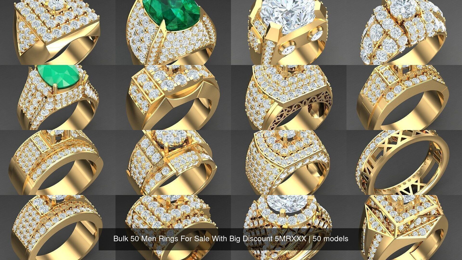 Bulk 50 Men Rings For Sale With Big Discount 5MRXXX 3D Model Collection_1
