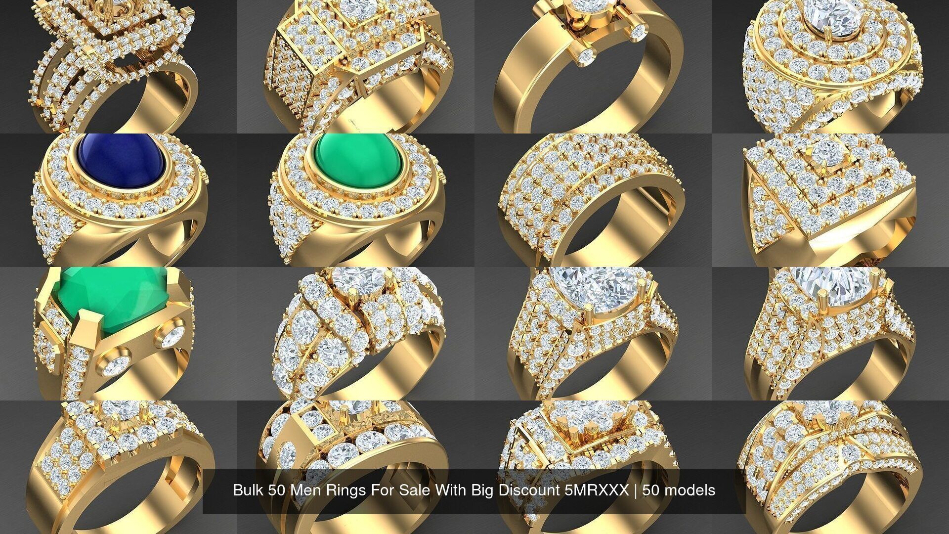 Bulk 50 Men Rings For Sale With Big Discount 5MRXXX 3D Model Collection_3