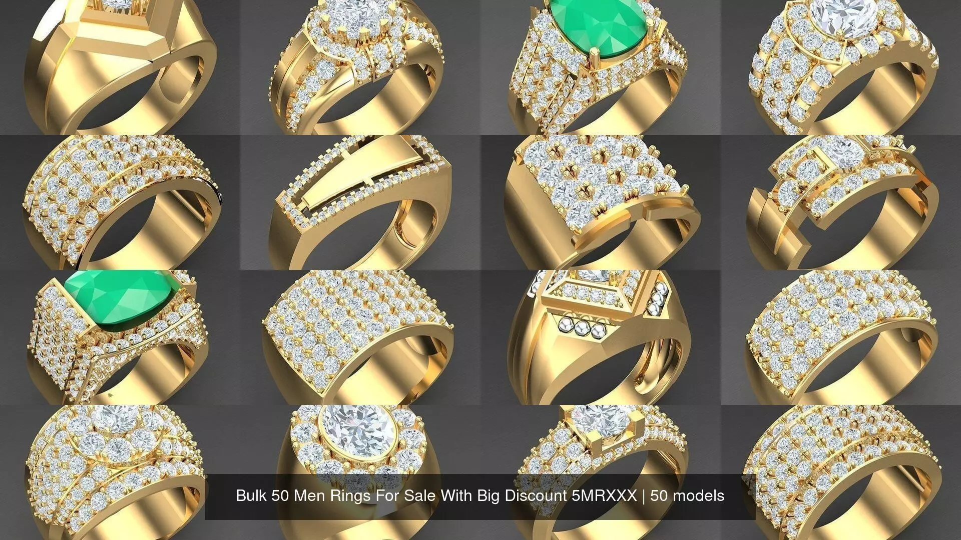 Bulk 50 Men Rings For Sale With Big Discount 5MRXXX 3D Model Collection_0