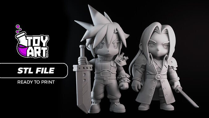 Final Fantasy VII Cloud and Sephiroth STL Bundle 3D print model