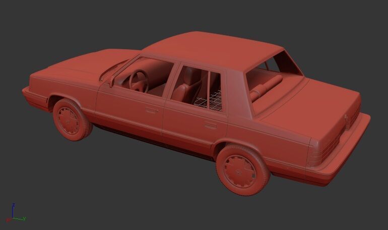 Dodge Aries K sedan 1988 3D print model_1