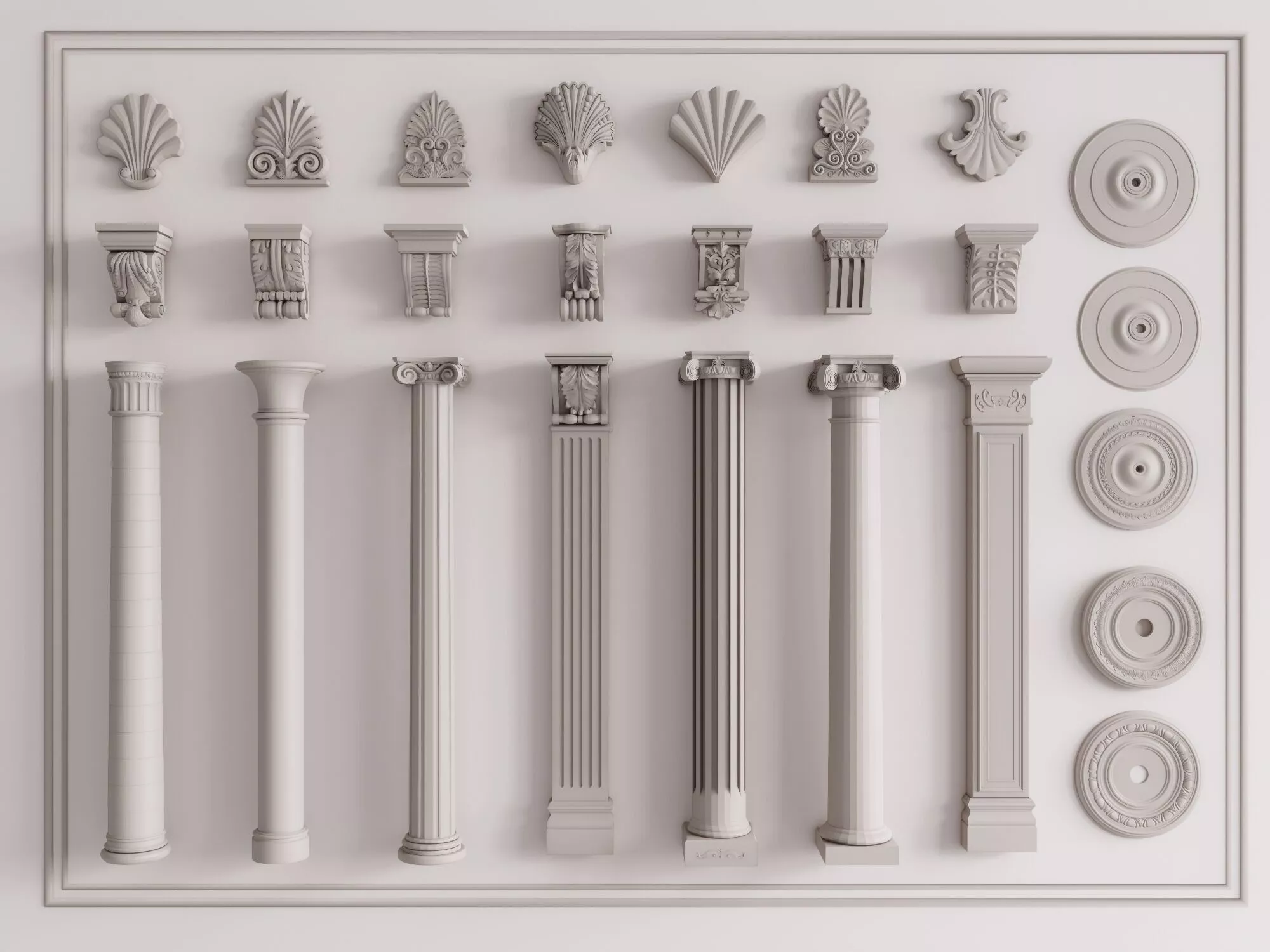 Collection of Classical Orders and Carved Elements 3D model