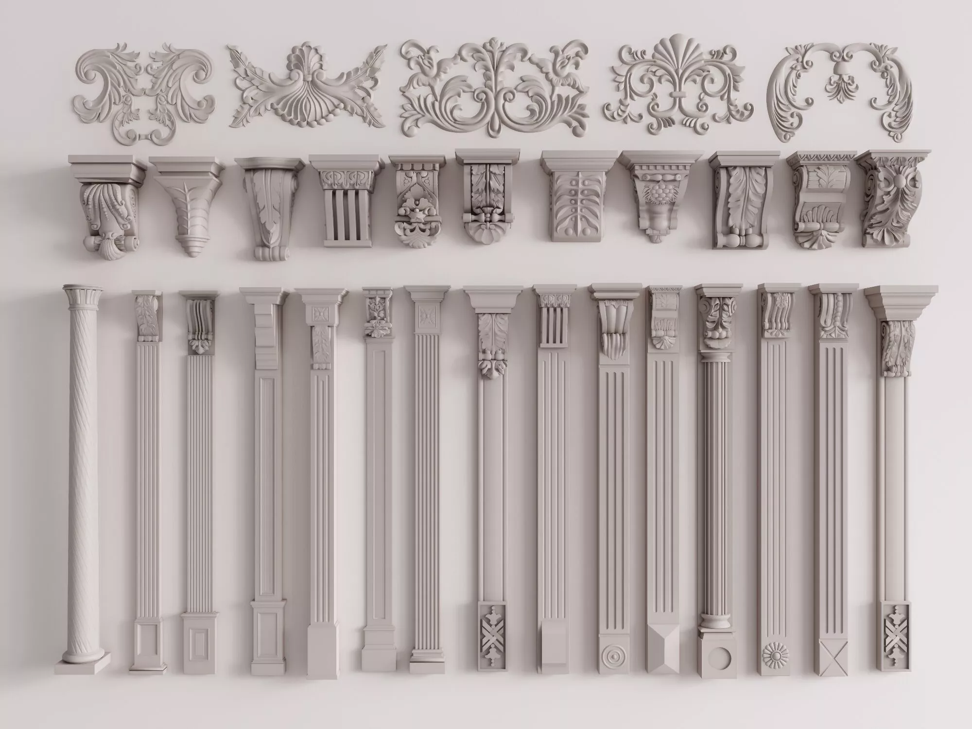 Collection of Classical Architectural Decorative Elements 3D model