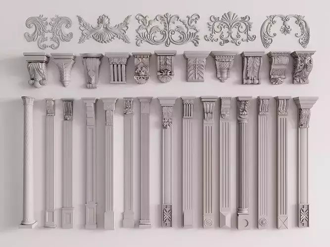Collection of Classical Architectural Decorative Elements