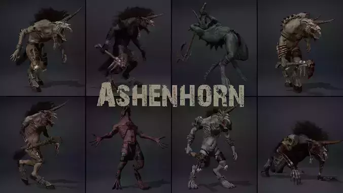 Ashenhorn Low-poly 3D model