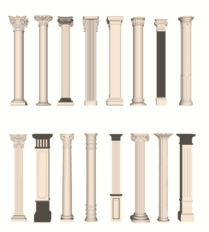 Classical Orders Reference Set 3D model_1