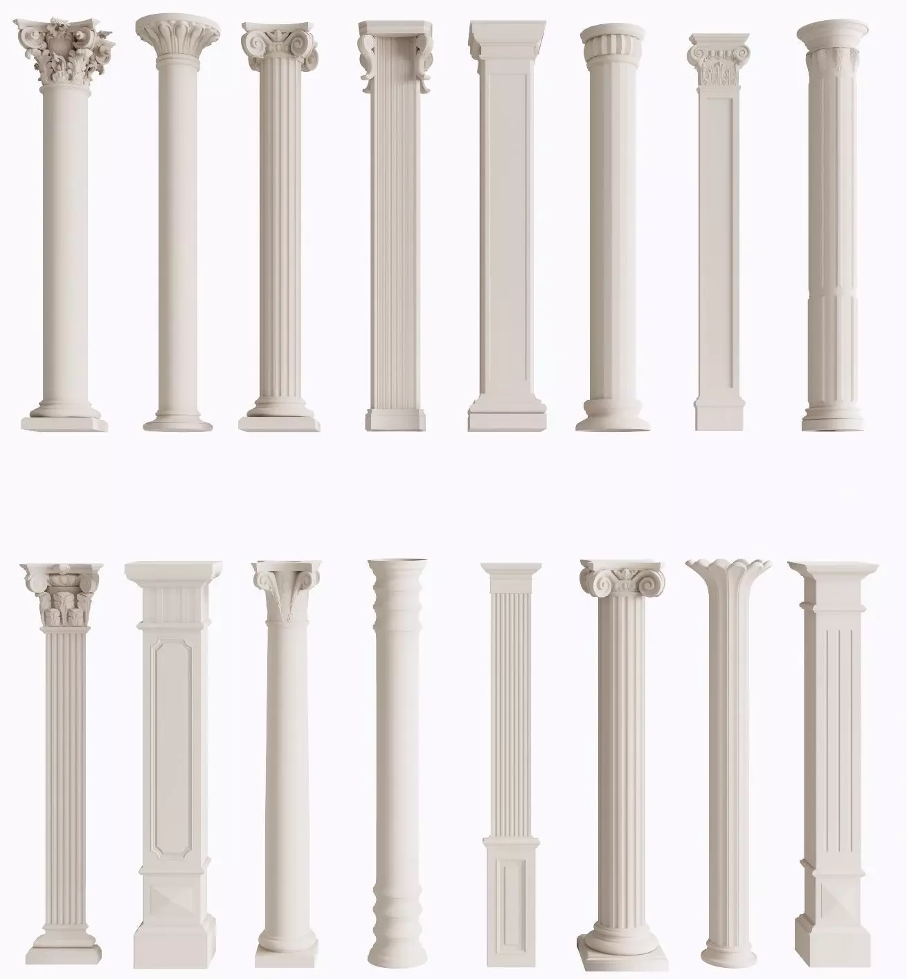 Classical Orders Reference Set 3D model_0