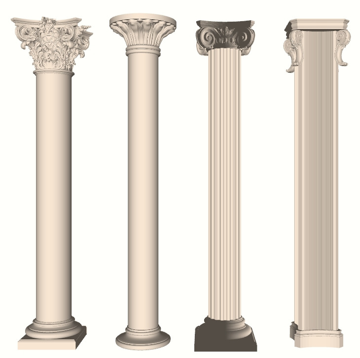 Classical Orders Reference Set 3D model_2