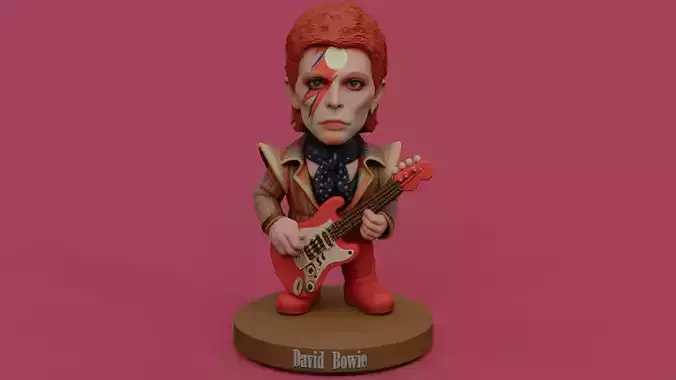 David Bowie Aladdin Sane chibi Fan Art Version  3D print model
